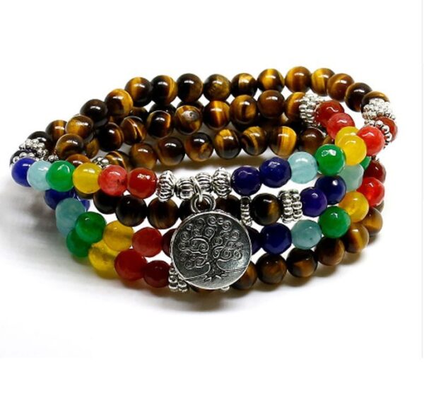 Chakra Tibetan Bodhi Prayer Beads Mala Wrap Bracelet - Image 4
