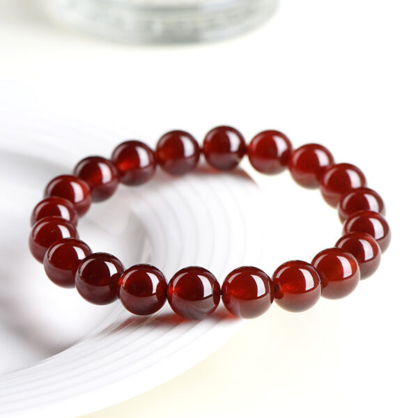 Natural Orange Red Garnet Ball Bracelet - Image 5