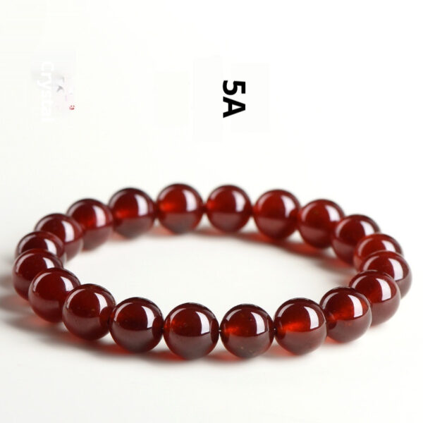 Natural Orange Red Garnet Ball Bracelet - Image 6