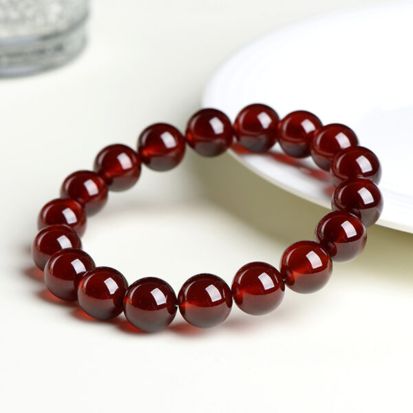 Natural Orange Red Garnet Ball Bracelet - Image 2