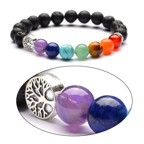 Natural Stone Volcanic Stone Yoga Friendship Bracelet - Image 4